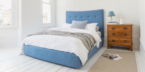 Mountclare king bed, Tough as Houses Cornflower Blue